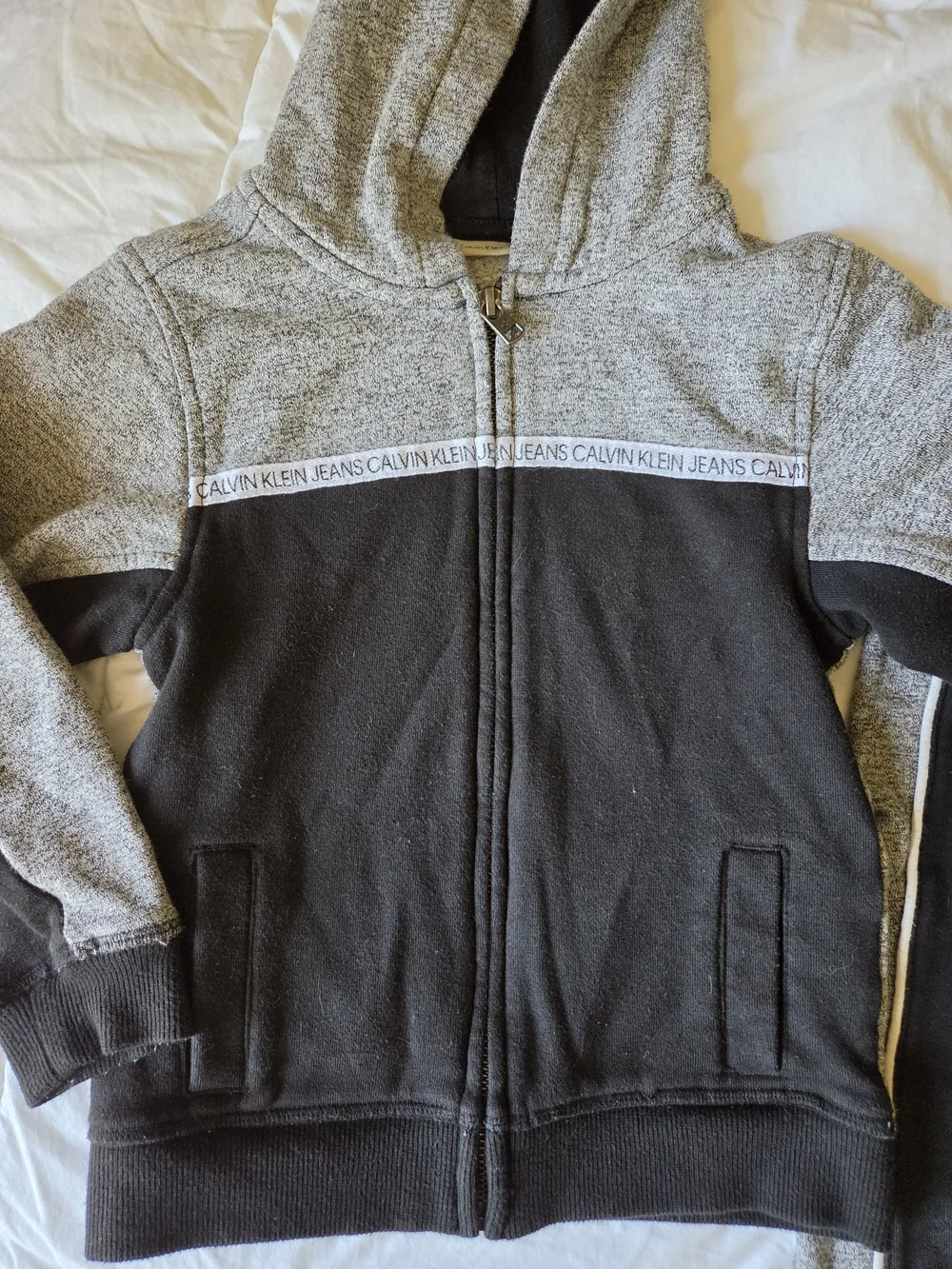 Calvin Klein Jeans Toddler Boys 2PC Tracksuit Hoodie Joggers Set Black Gray 4T